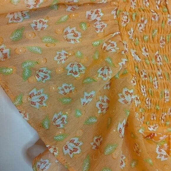 Maison d' Amelie Orange Floral NWT New Size Extra Small XS Vibrant Spring - Picture 3 of 11